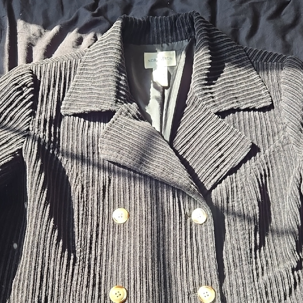 Nordstrom Black Corduroy Women's Coat